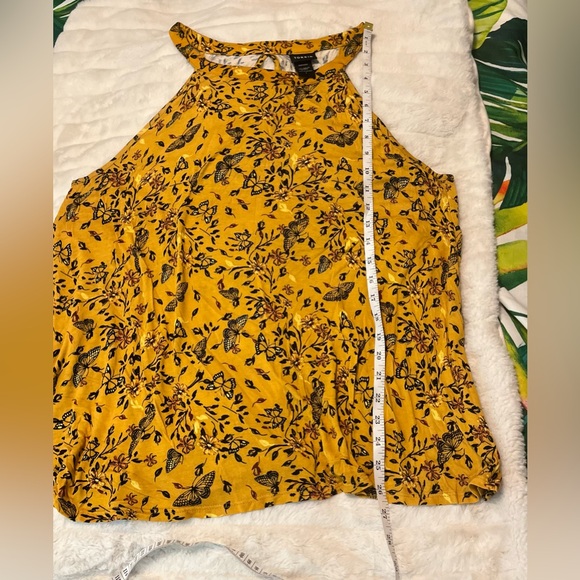 Torrid 14/16 Loose Flowy Dark Yellow Black Monarch Butterfly Halter Tunic Tank - Picture 6 of 8